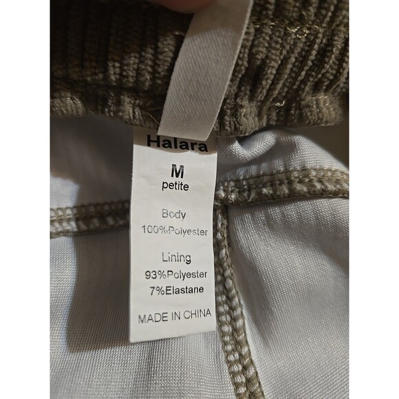 Halara Tan Wide Leg Corduroy Pull On Lined Pants Size Medium 28x26 Petite - Picture 15 of 15